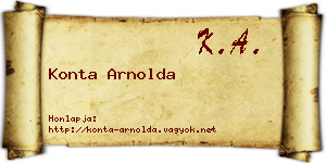 Konta Arnolda névjegykártya